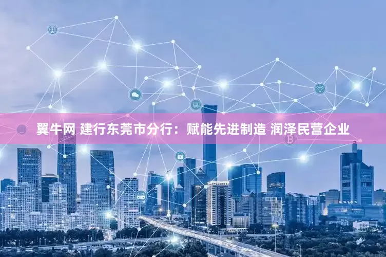 翼牛网 建行东莞市分行：赋能先进制造 润泽民营企业